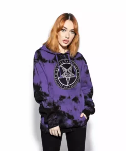 ACDC Believe In Yourself - Purple Lightning Dye Hooded Pullover Mens