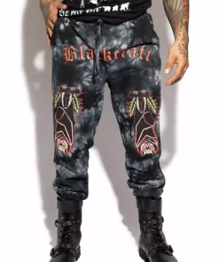 Blackcraft Cult Mens Bat Roost - Black Tie Dye Joggers 9 Blackcraft Cult Mens Bat Roost - Black Tie Dye Joggers