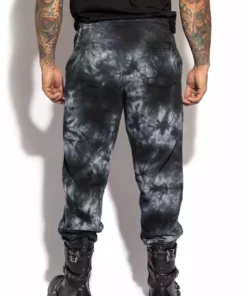 Blackcraft Cult Mens Bat Roost - Black Tie Dye Joggers 10 Blackcraft Cult Mens Bat Roost - Black Tie Dye Joggers