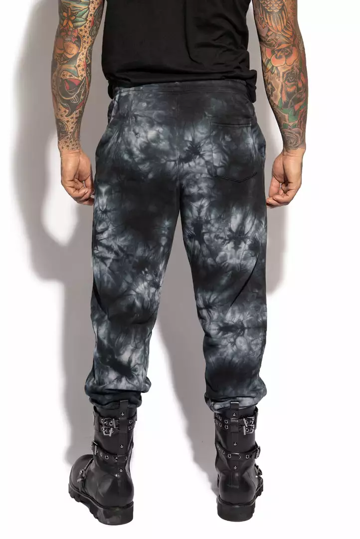 Blackcraft Cult Mens Bat Roost - Black Tie Dye Joggers 6 Blackcraft Cult Mens Bat Roost - Black Tie Dye Joggers