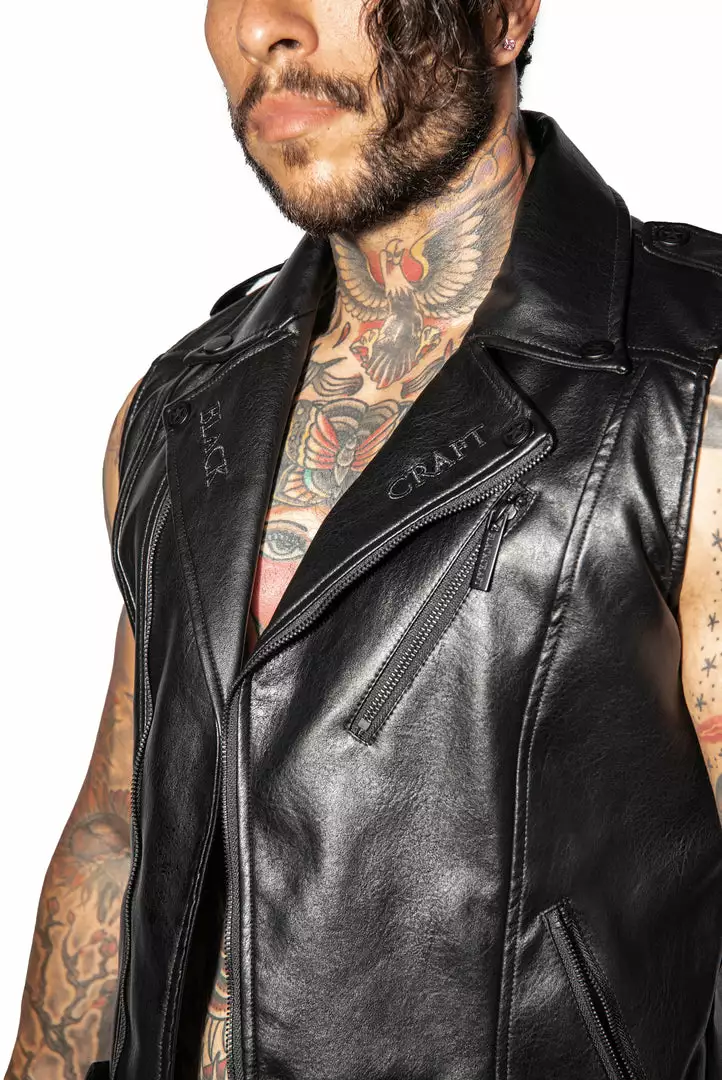 HK East Mens BCC Faux Leather Vest 9 HK East Mens BCC Faux Leather Vest