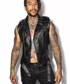 HK East Mens BCC Faux Leather Vest