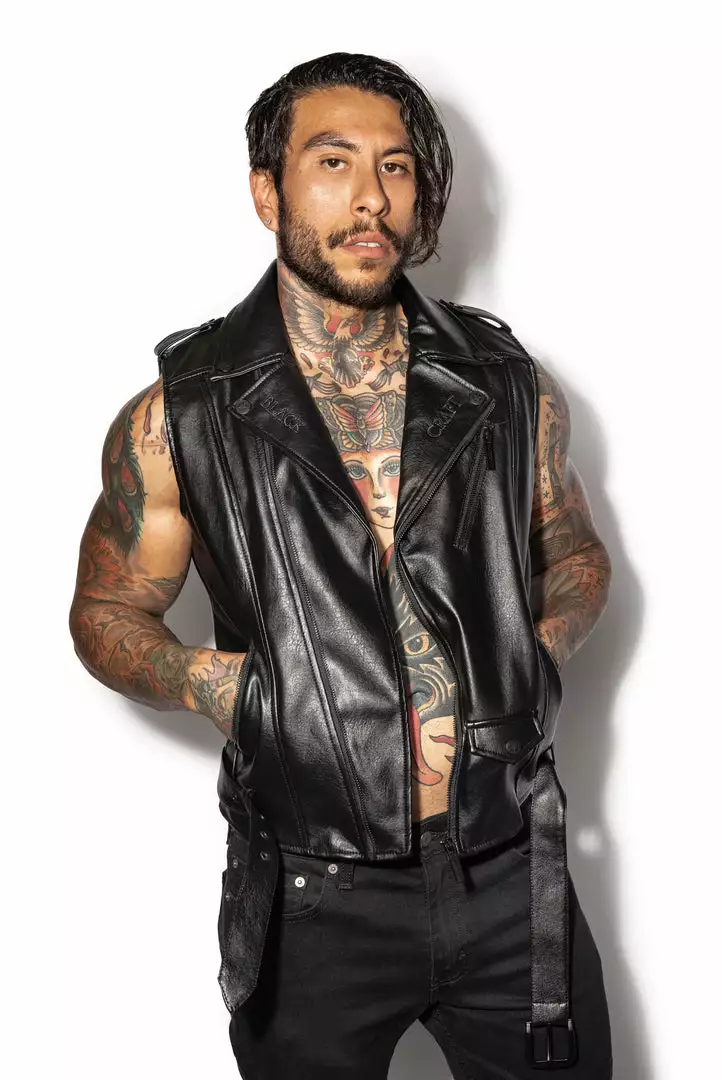 HK East Mens BCC Faux Leather Vest 5 HK East Mens BCC Faux Leather Vest