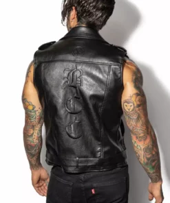HK East Mens BCC Faux Leather Vest