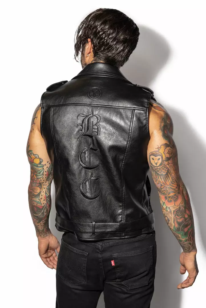 HK East Mens BCC Faux Leather Vest 4 HK East Mens BCC Faux Leather Vest