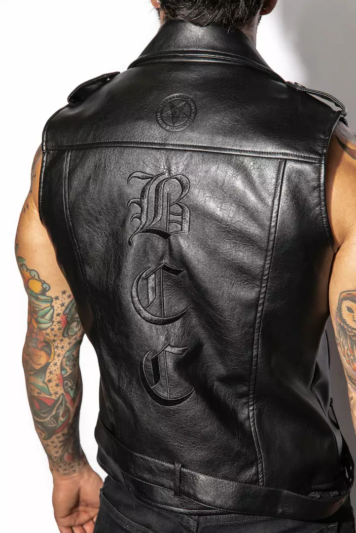 HK East Mens BCC Faux Leather Vest 6 HK East Mens BCC Faux Leather Vest