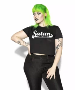Blackcraft Cult Satan Is My Daddy - Flowy Crop Tee