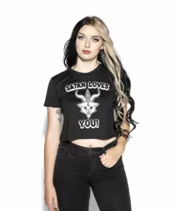 Blackcraft Cult Womens Cuz Jesus Doesn't - Flowy Crop Tee