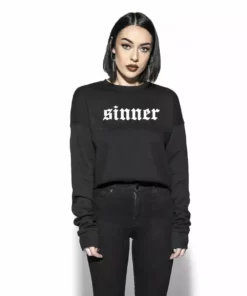 Blackcraft Cult Womens Sinner - Women's Cropped Crewneck