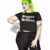 Blackcraft Cult Womens Sinners Are Winners - Flowy Crop Tee