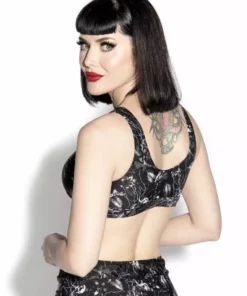 ACDC Tropic Gothic Tie Front Bikini Top Womens