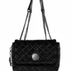 IDS Bags / Wallets Black Velvet - Quilted Flap Satchel