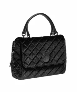 IDS Bags / Wallets Black Velvet - Quilted Flap Satchel