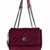 IDS Oxblood Velvet - Quilted Flap Satchel