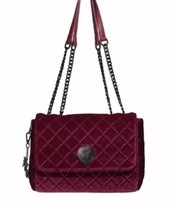 Blackcraft Cult Sales Halloween???? Shop 46 IDS Oxblood Velvet - Quilted Flap Satchel