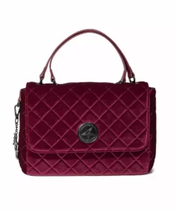 IDS Oxblood Velvet - Quilted Flap Satchel